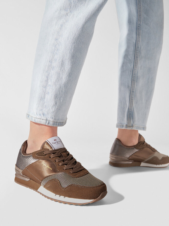 Pepe Jeans Снікерcи Pepe Jeans London W Sequins PLS31382 Коричневий