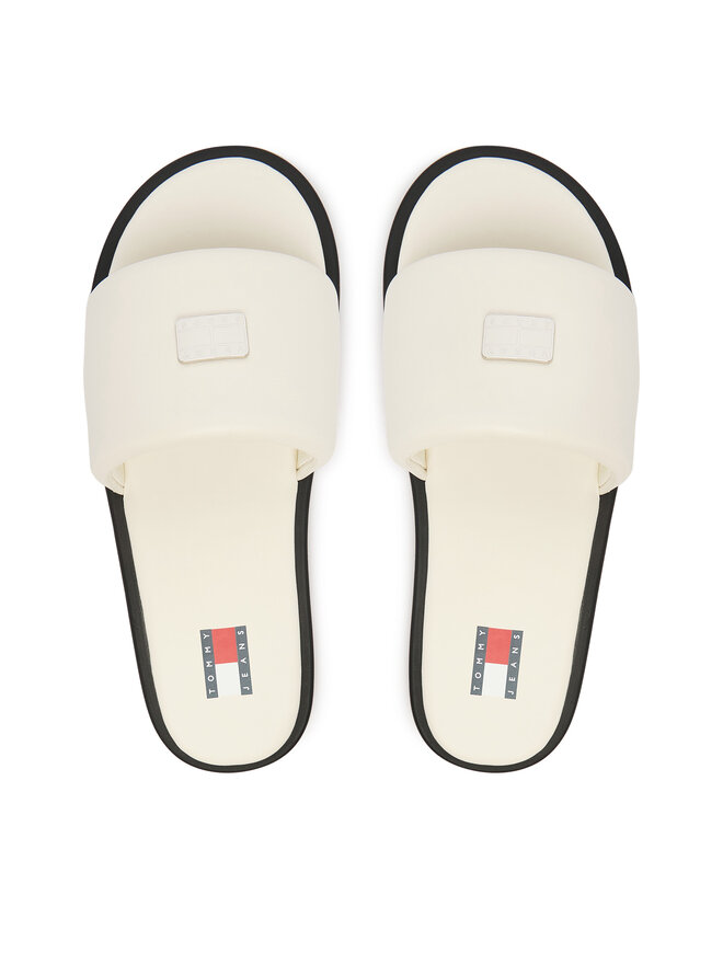 Tommy Jeans Pantoletten Tommy Jeans Tjw Soft Padded Casual Slide EN0EN02950 Weiß