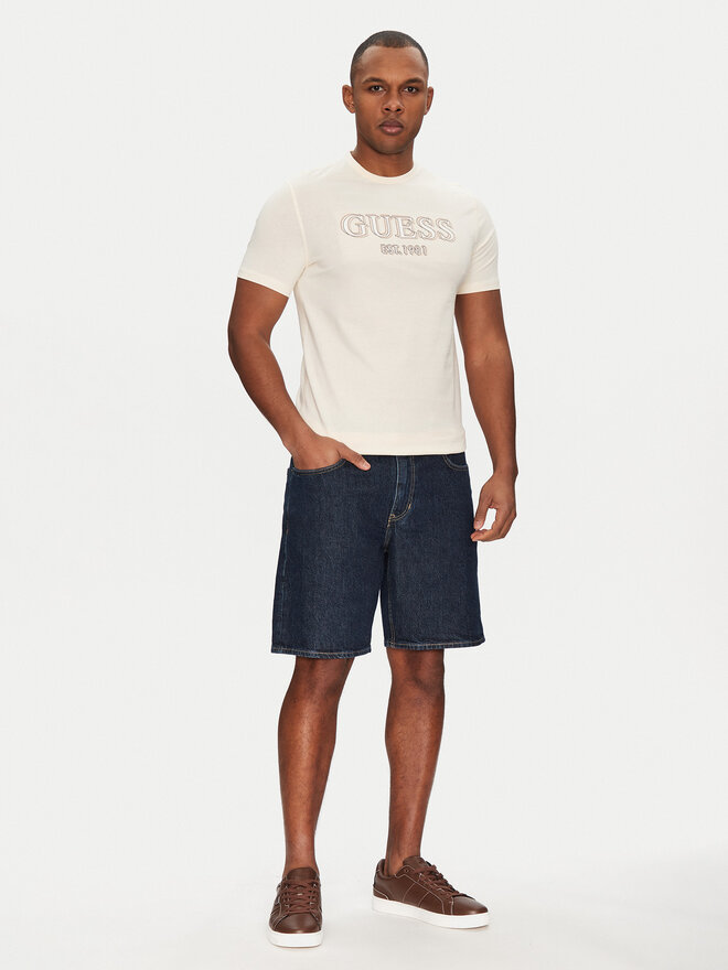 Guess Guess Marškinėliai M5GI07 I3Z14 Écru Slim Fit