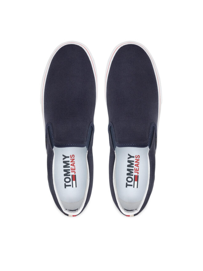 Tennis Tommy Jeans Textile Slip On EM0EM00002 Bleu marine chaussures