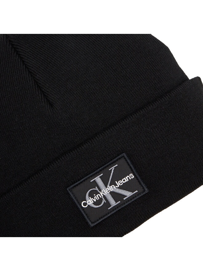 Calvin Klein Jeans Mütze Calvin Klein Jeans Mono Logo Patch Beanie K50K512148 Schwarz