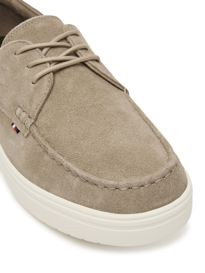 Tommy Hilfiger Halbschuhe Tommy Hilfiger Casual Suede Stitch Toe Hybrid FM0FM05707 Beige