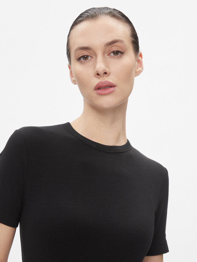 Calvin Klein Calvin Klein T-Shirt Modal Rib Ss Tee K20K206404 Μαύρο Slim Fit