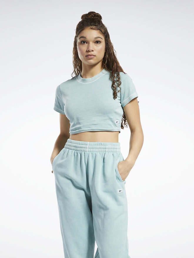 Reebok Reebok Marškinėliai Classics Natural Dye Cropped Fitted T-Shirt HK4968 Pilka