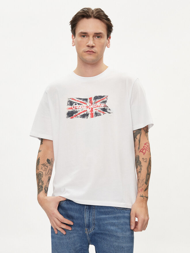 Pepe Jeans Pepe Jeans Marškinėliai Clag PM509384 Balta Regular Fit