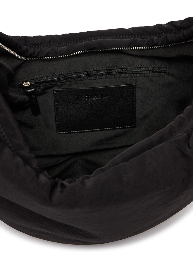 Calvin Klein Handtasche Calvin Klein Nylon Cord Small Hobo Bag LV04F3382G Schwarz