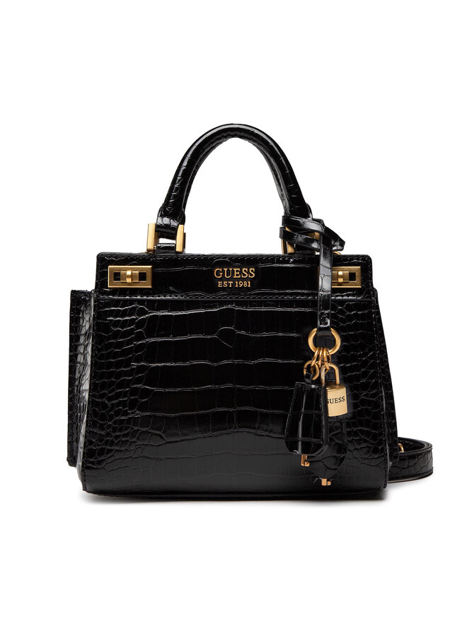 Handtasche Guess Katey Croc Mini Satchel HWCB84 94730 Schwarz eschuhe