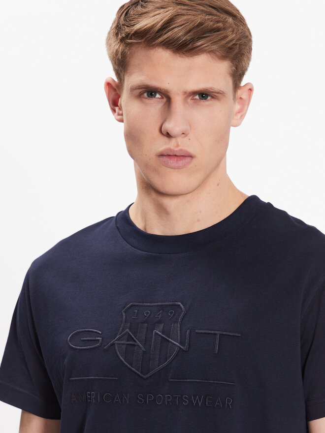 Gant Gant Marškinėliai Tonal Shield 2003140 Tamsiai mėlyna Regular Fit