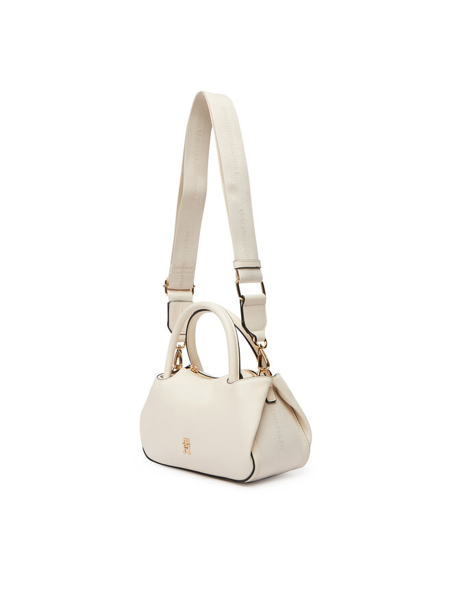 Tommy Hilfiger Handtasche Tommy Hilfiger Th Logotape Mini Satchel AW0AW18743 Weiß