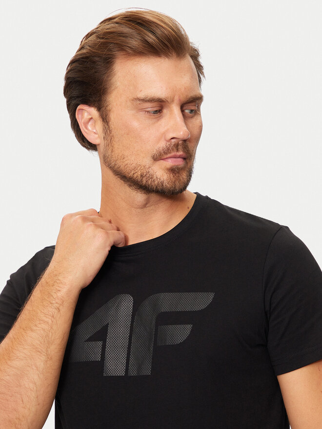 4F 4F T-Shirt 4FWMM00TTSHM1844 Μαύρο Regular Fit