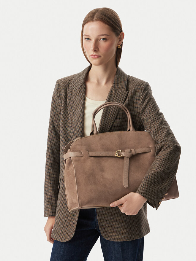 Coccinelle Handtasche Coccinelle TLB Coccinellesabine Suede Bi E1 TLB 18 01 01 Dunkelbeige
