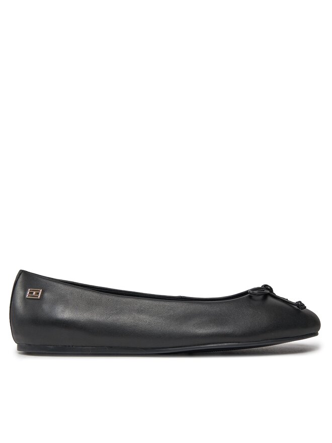 Tommy Hilfiger Baleriny Tommy Hilfiger Essential Leather Ballerina FW0FW07768 Czarny