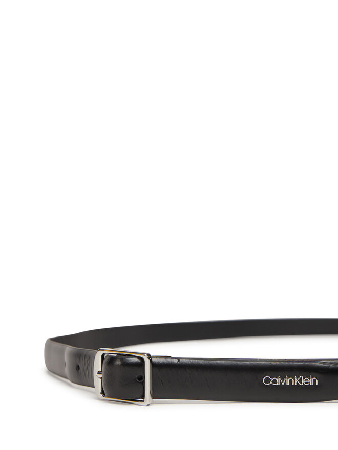 Calvin Klein Pasek Damski Calvin Klein Slim Square Buckle Belt 2.0 K60K613235 Czarny