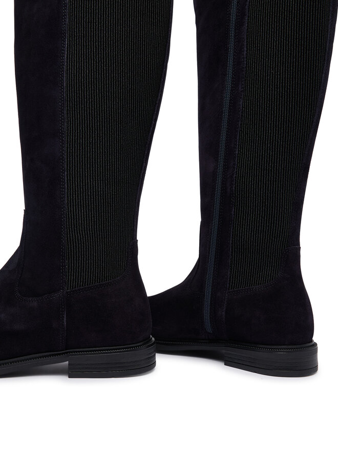 Tommy Hilfiger Stiefel Tommy Hilfiger Enamel Flag Suede High Chelsea FW0FW09574 Dunkelblau