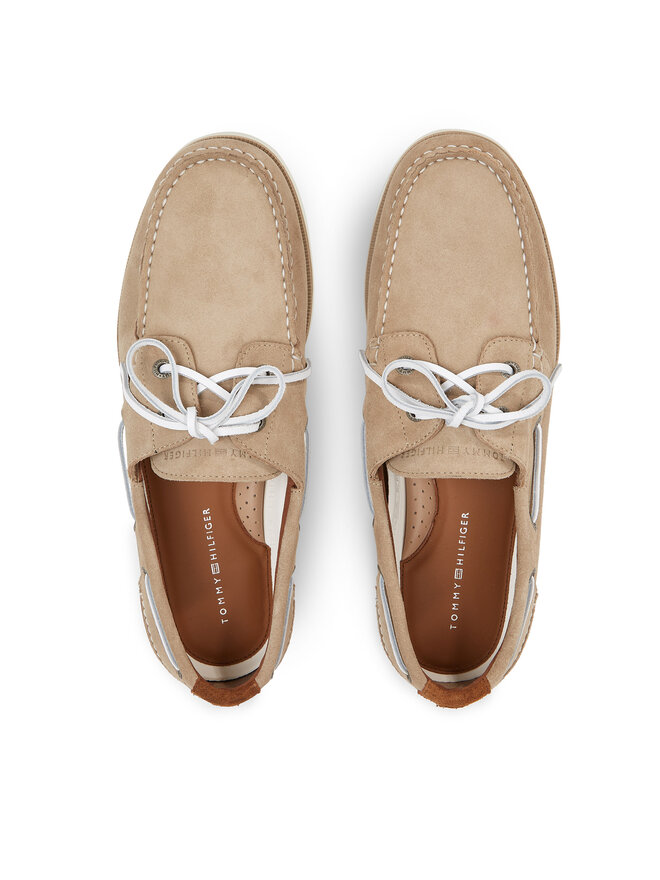 Tommy Hilfiger Mokasīni Tommy Hilfiger Th Boat Shoe Core Suede FM0FM04505 Bēšs