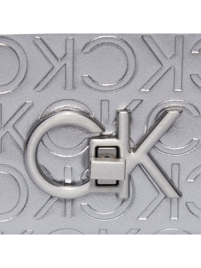 Calvin Klein Torebka Calvin Klein Re-Lock Double Gusette_Emb K60K611338 Srebrny