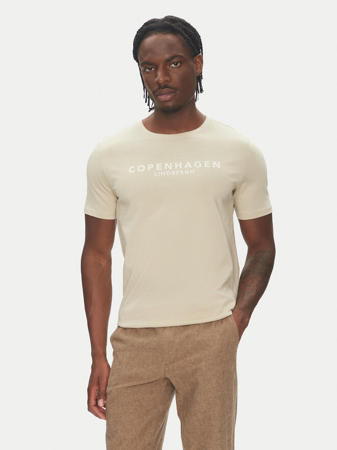 Lindbergh Lindbergh T-shirt 30-400200 Bež Relaxed Fit
