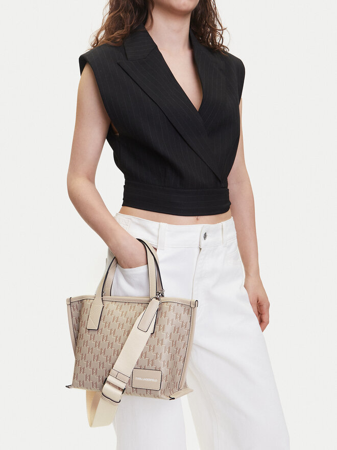 KARL LAGERFELD Ročna torba KARL LAGERFELD A1W30184 Bež