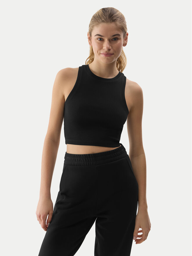 4F 4F Τοπ 4FWSS24TSLEF066 Μαύρο Slim Fit