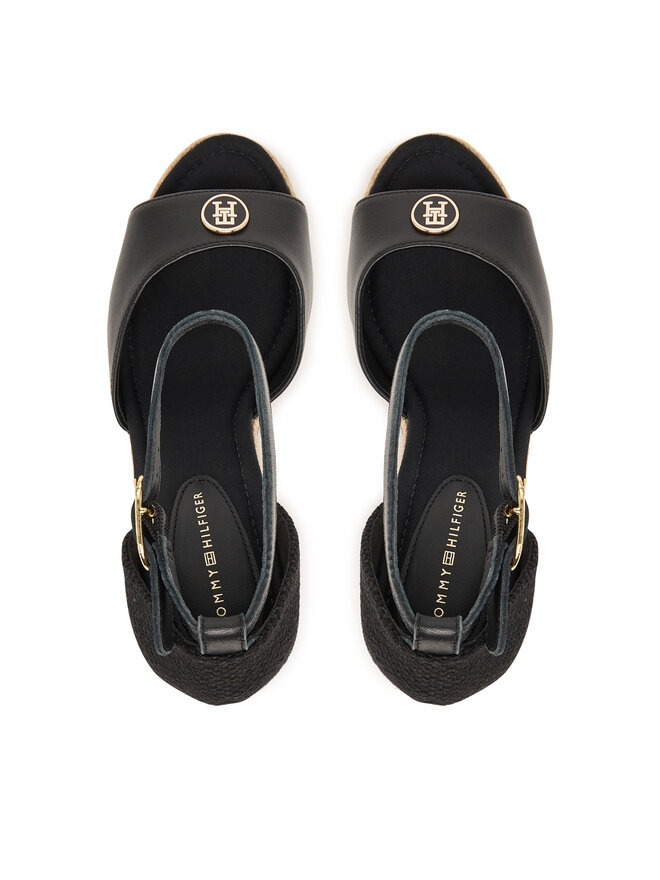 Tommy Hilfiger Espadrilles Tommy Hilfiger Plate High Wedge Espad FW0FW09517 Schwarz