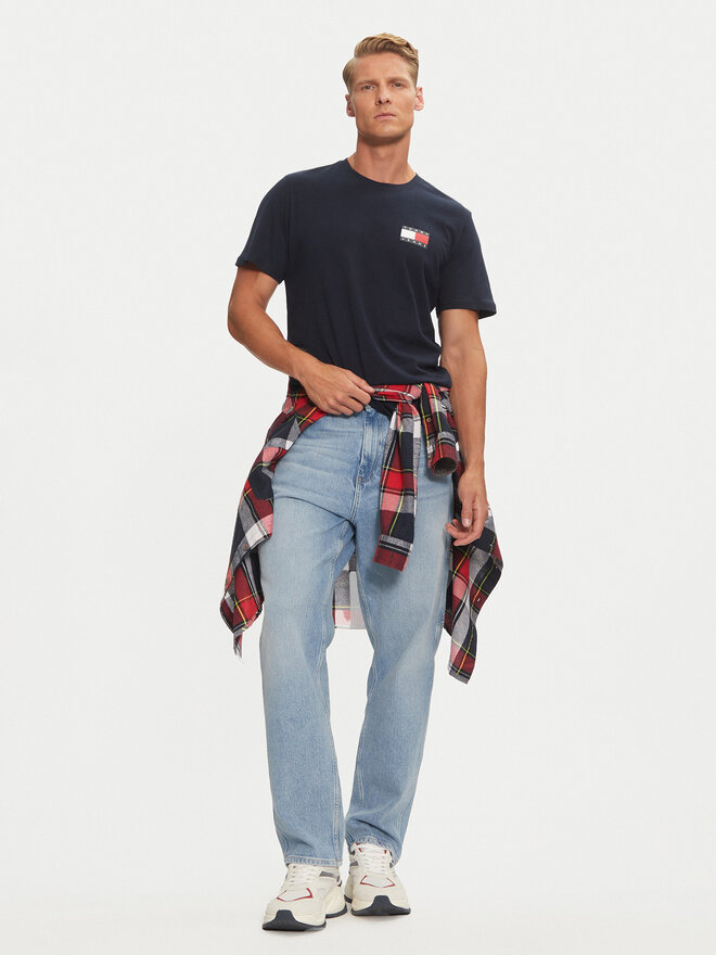 Tommy Jeans Tommy Jeans Majica Essential Flag DM0DM20740 Mornarsko modra Slim Fit