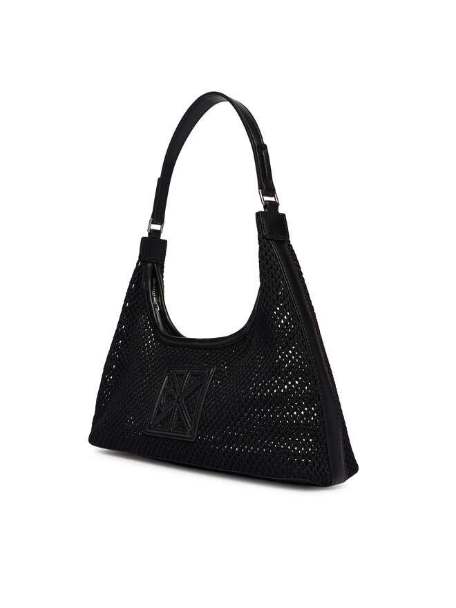 Calvin Klein Handtasche Calvin Klein Emblem Mesh Shoulder Bag LV04F3381G Schwarz