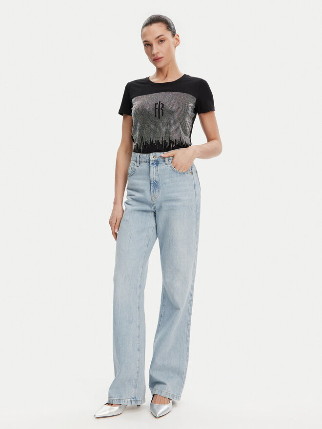 Fracomina Fracomina Camiseta FP25ST3002J449N4 Negro Regular Fit