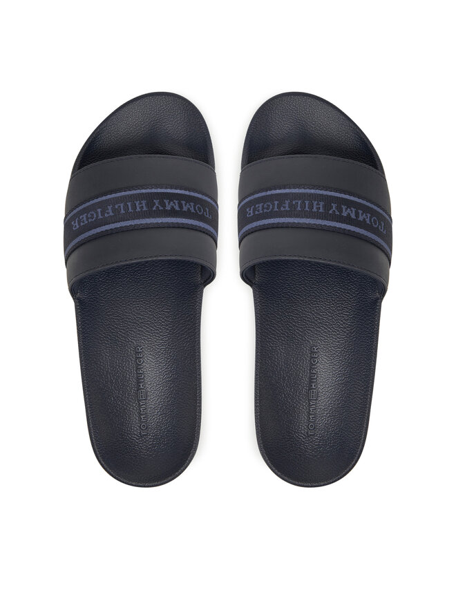 Tommy Hilfiger Šľapky Tommy Hilfiger Hilfiger Poolside With Webbing FW0FW08529 Tmavomodrá