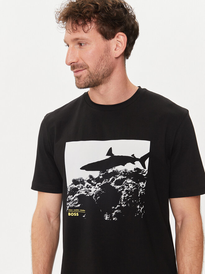 BOSS BOSS Camiseta Te_Sea_Horse 50515626 Negro Regular Fit
