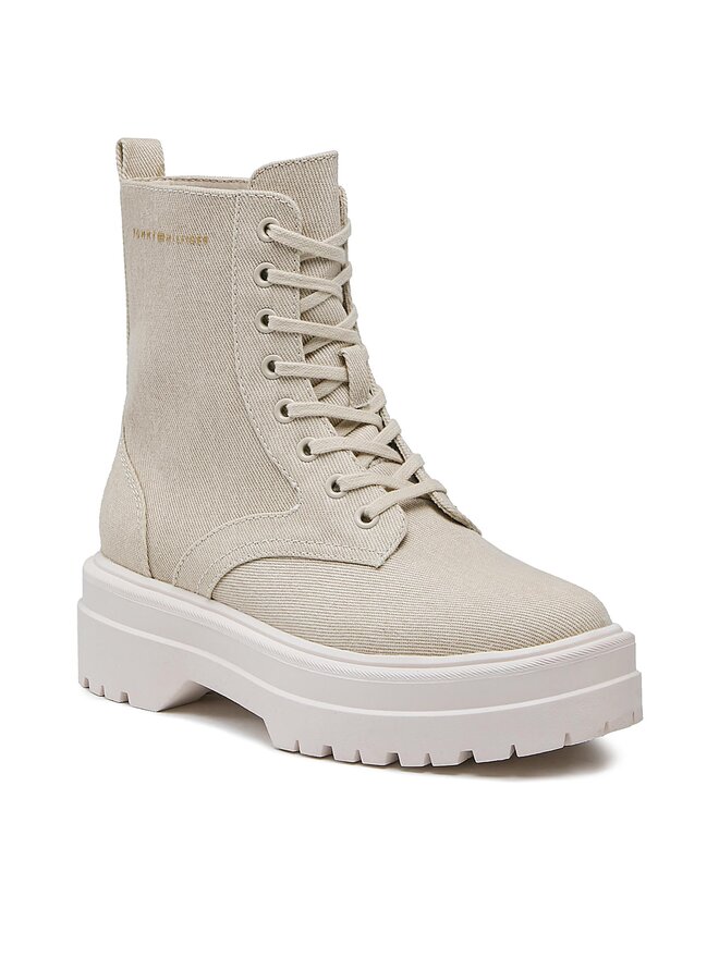 Tommy Hilfiger Bakancs Tommy Hilfiger Feminine Essential Canvas FW0FW07357 Bézs