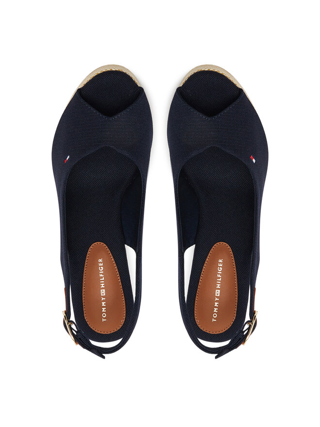 Tommy Hilfiger Espadryle Tommy Hilfiger Flag High Wedge Espad Slingback FW0FW08597 Granatowy