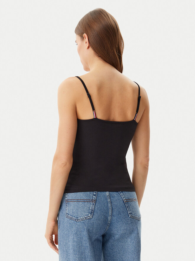 Tommy Jeans Tommy Jeans Felső Essential DW0DW20675 Fekete Slim Fit