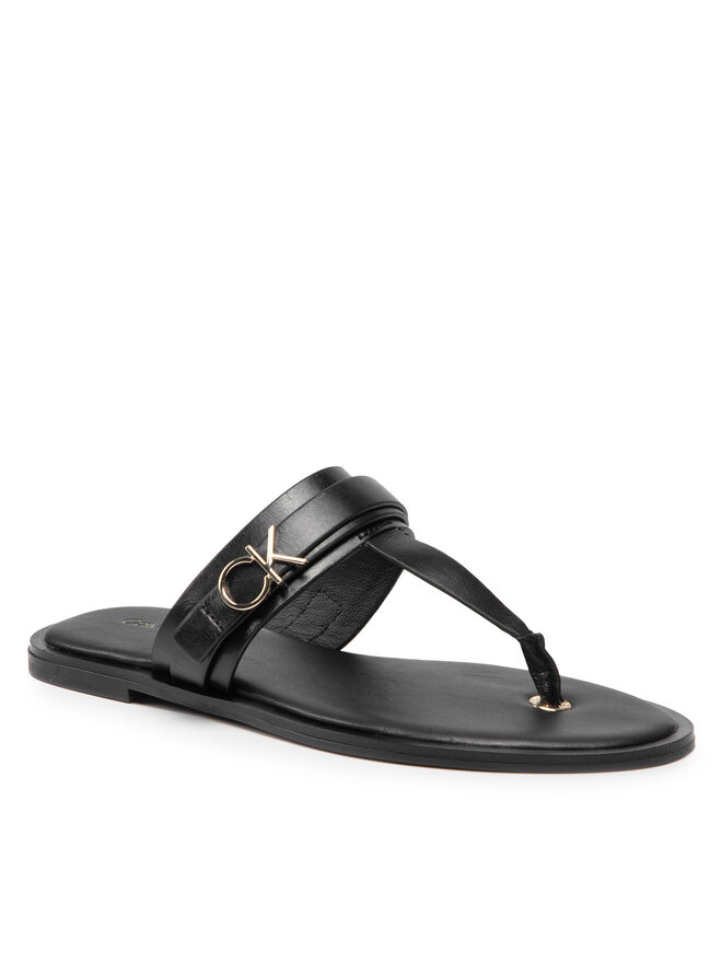 Calvin Klein Джапанки Calvin Klein Almond Flat Tp Slide W/Hdw HW0HW00829 Черен