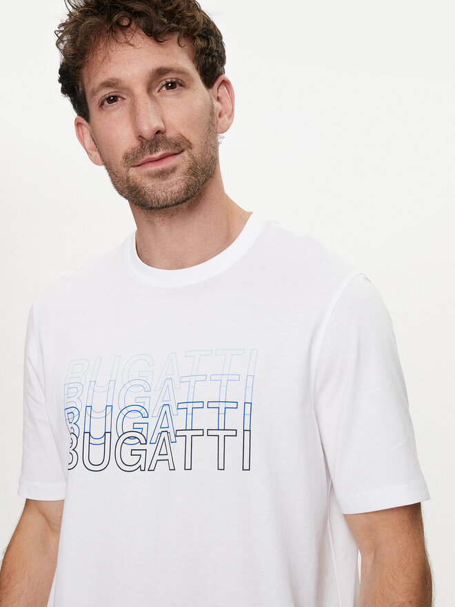 Bugatti Bugatti Camiseta 8350 55042A Blanco Modern Fit