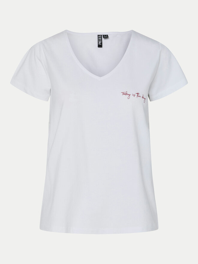 Pieces Pieces Camiseta Silly 17156926 Blanco Regular Fit