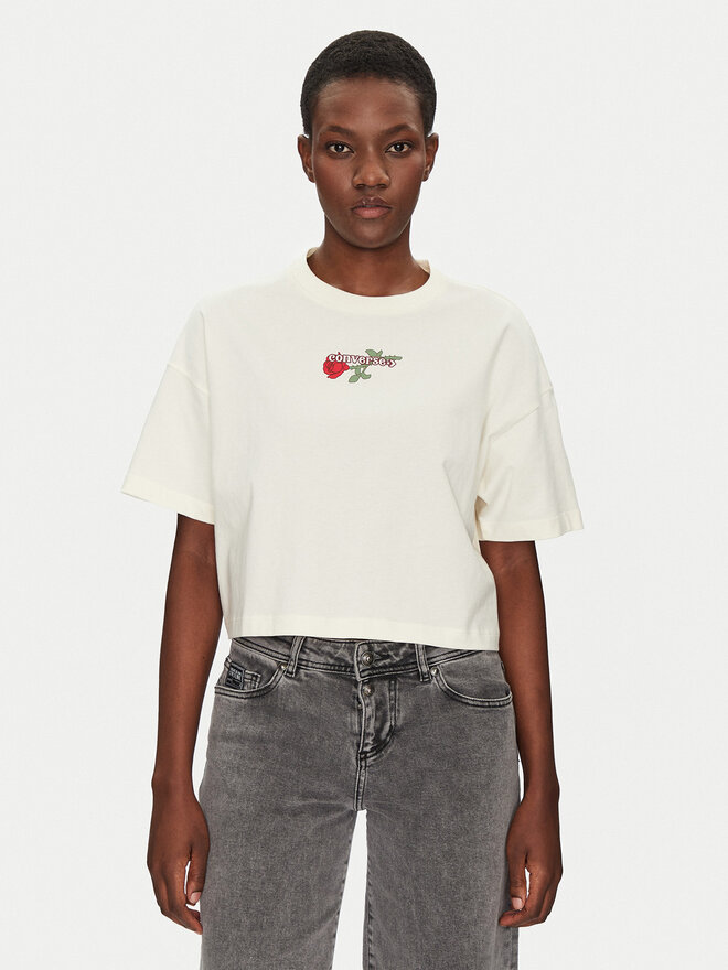 Converse Converse Camiseta Thorned 10028306-A01 Écru Oversize