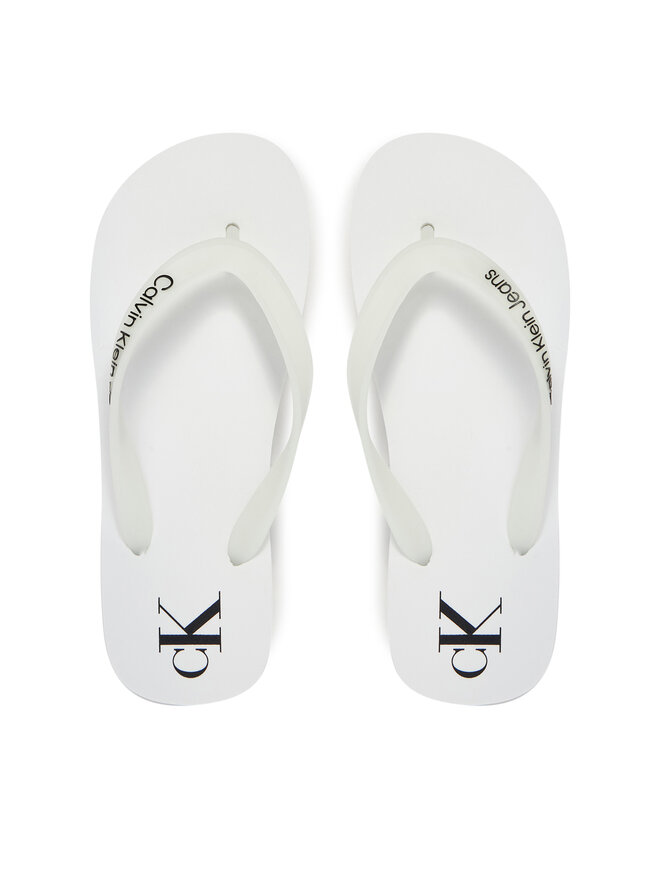 Calvin Klein Jeans Zehentrenner Calvin Klein Jeans Beach Sandal Flatform Tpu YW0YW01830 Weiß