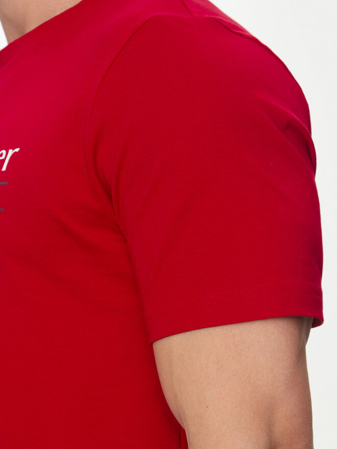 Tommy Hilfiger Tommy Hilfiger Camiseta Center Stack MW0MW38621 Rojo Regular Fit