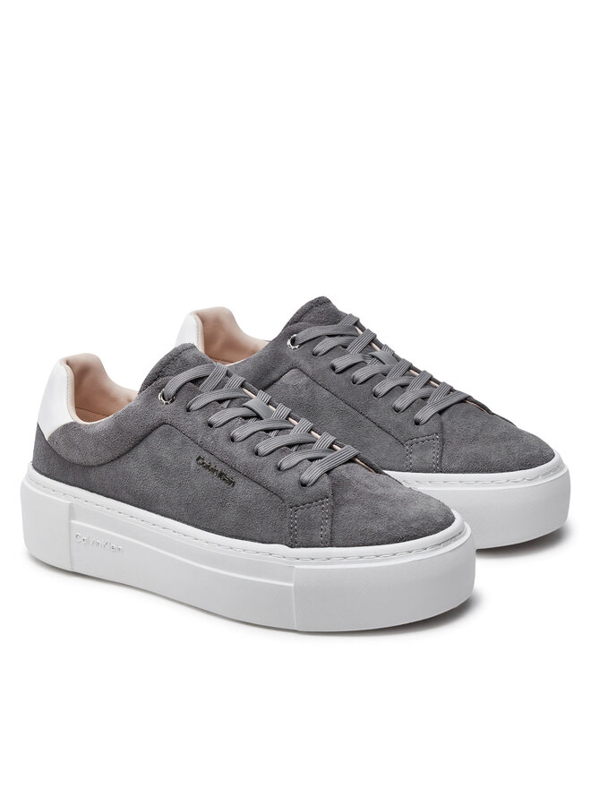 Calvin Klein Sneakers Calvin Klein Flatform Cup Lace Up W/Ml HW0HW02282 Gri