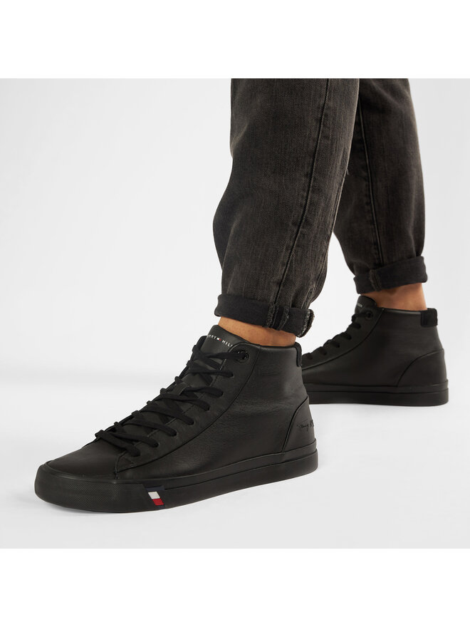 Tommy Hilfiger Sneakers Tommy Hilfiger Corporate Leather Sneaker High FM0FM02984 Schwarz