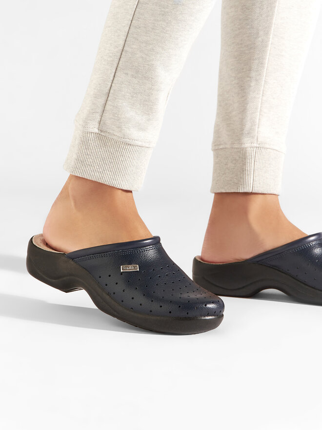 Mules sandales de bain Saniflex 641 10 Bleu marine fr.eschuhe.ch