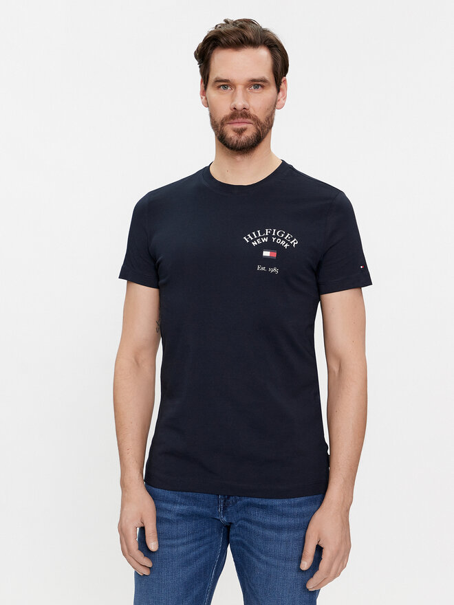 Tommy Hilfiger Tommy Hilfiger Marškinėliai Arch Varsity MW0MW33689 Tamsiai mėlyna Regular Fit