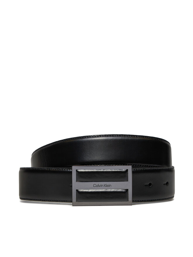 Calvin Klein Cintura da uomo Calvin Klein Leather Inlay Plaque 35mm K50K511956 Nero
