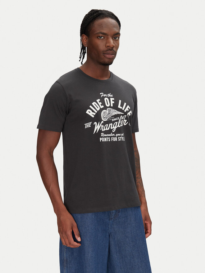 Wrangler Wrangler Póló Americana 112362790 Fekete Regular Fit