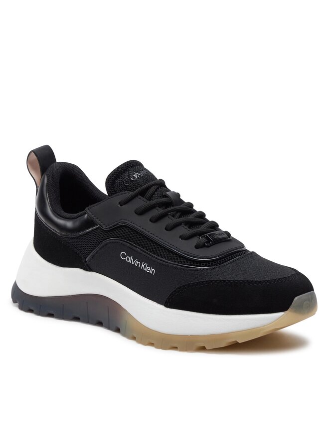 Calvin Klein Sneakersy Calvin Klein Runner Lace Up Mesh Mix HW0HW01905 Čierna