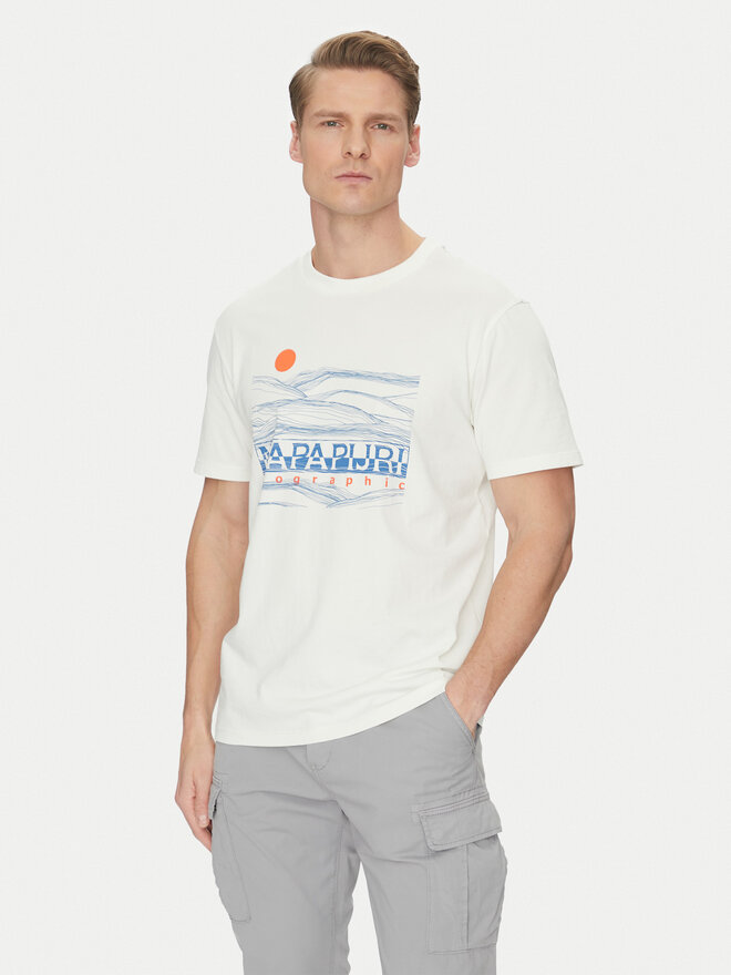 Napapijri Napapijri T-Shirt S-Buti NP0A4INM Λευκό Regular Fit