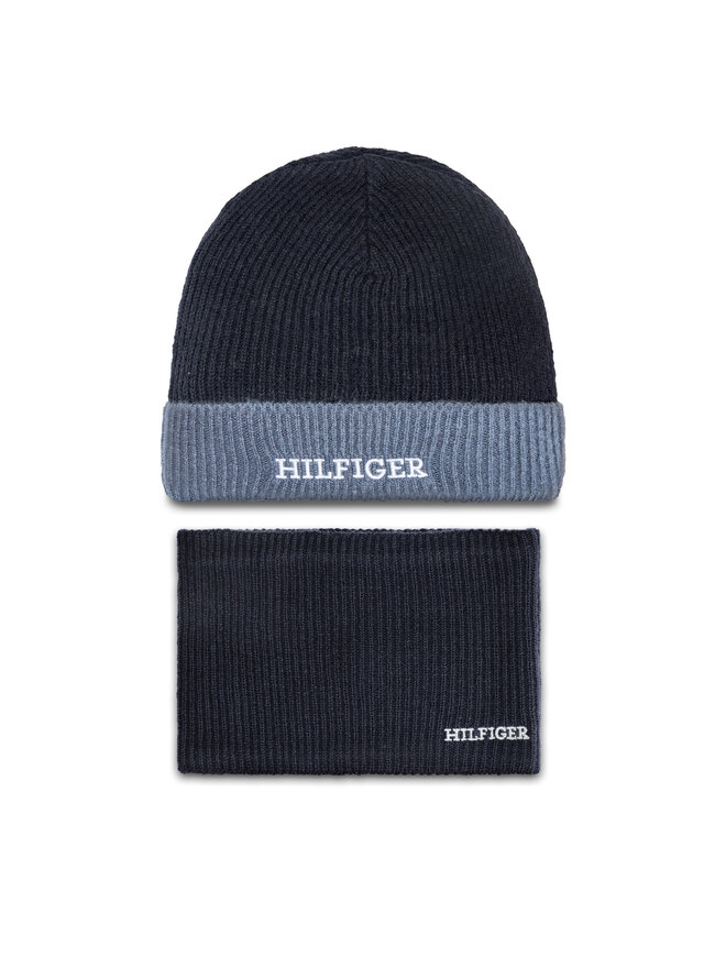 Ensemble bonnet et echarpe tube Tommy Hilfiger AU0AU01938 Bleu marine chaussures