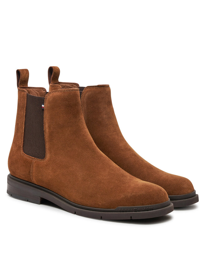 Tommy Hilfiger Боти тип челси Tommy Hilfiger Flexible Hilfiger Suede Chelsea FM0FM05102 Кафяв