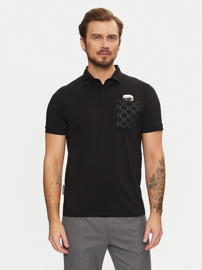 KARL LAGERFELD KARL LAGERFELD Polo 745091 551251 Μαύρο Regular Fit