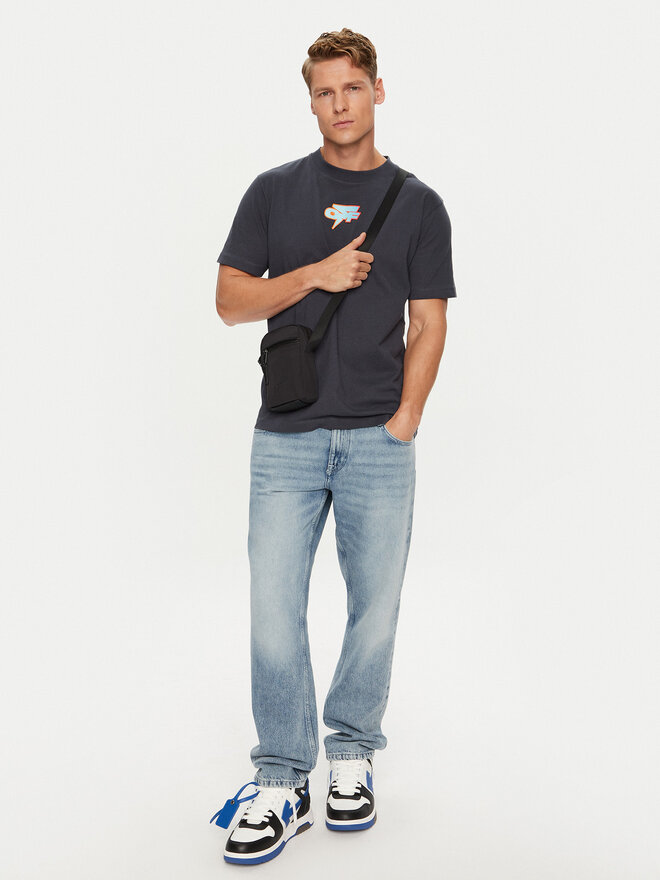 Off-White Off-White Camiseta OMAA027F22JER0074641 Azul marino Regular Fit